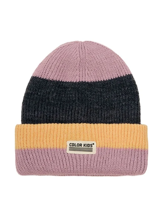 Zdjęcie produktu Color Kids Czapka beanie w kolorze jasnoróżowo-granatowo-żółtym rozmiar: 54 cm