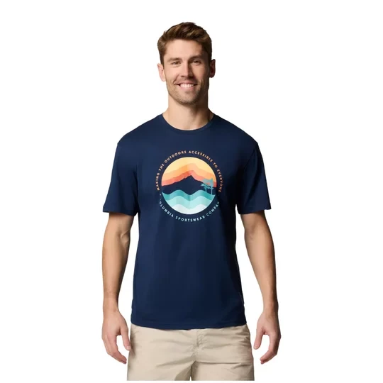 Zdjęcie produktu Columbia Path Lake II Graphic Tee 1934814468, Męskie, Granatowe, t-shirty, bawełna, rozmiar: L