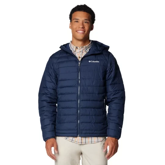 Zdjęcie produktu Columbia Powder Lite II Hooded Jacket 2086944464, Męskie, Granatowe, kurtki zimowe, poliester, rozmiar: L