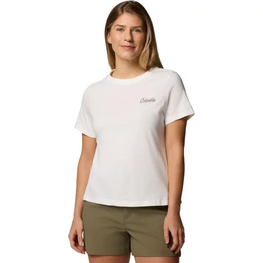 Zdjęcie produktu Columbia Rolling Bend Graphic SS Tee 2120021126, Damskie, Beżowe, t-shirty, bawełna, rozmiar: L