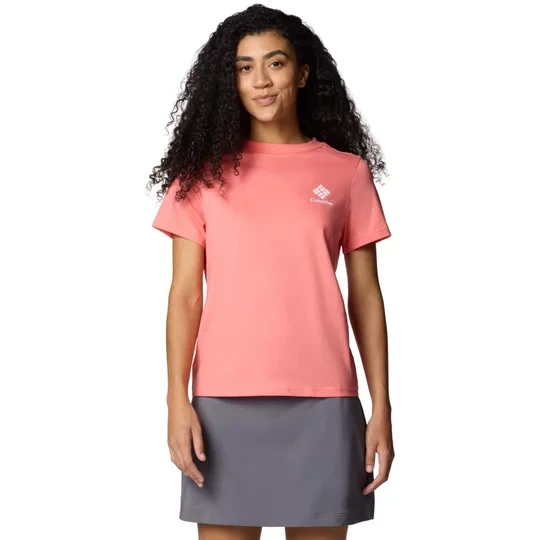 Zdjęcie produktu Columbia Rolling Bend Graphic SS Tee 2120021686, Damskie, Różowe, t-shirty, bawełna, rozmiar: L