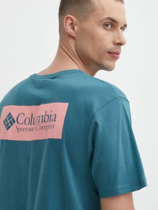 Zdjęcie produktu Columbia t-shirt bawełniany North Cascades turkusowy