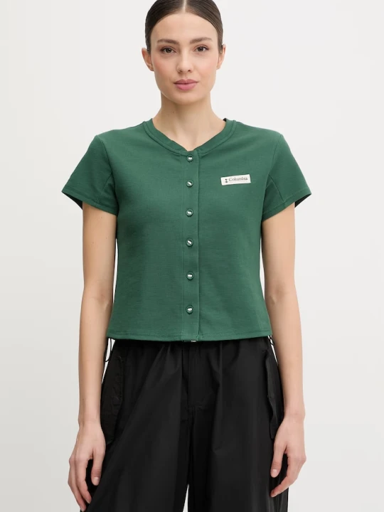 Zdjęcie produktu Columbia t-shirt damski z bawełną Acker Rock zielony