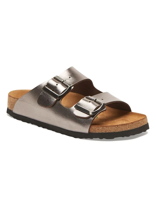 Zdjęcie produktu Comfortfusse Skórzane klapki w kolorze szarobrązowym rozmiar: 38