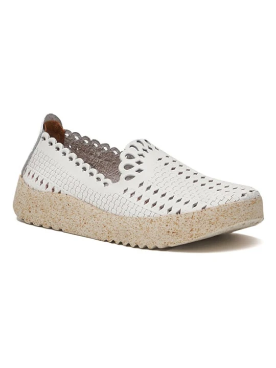 Zdjęcie produktu Comfortfusse Skórzane slippersy w kolorze białym rozmiar: 40