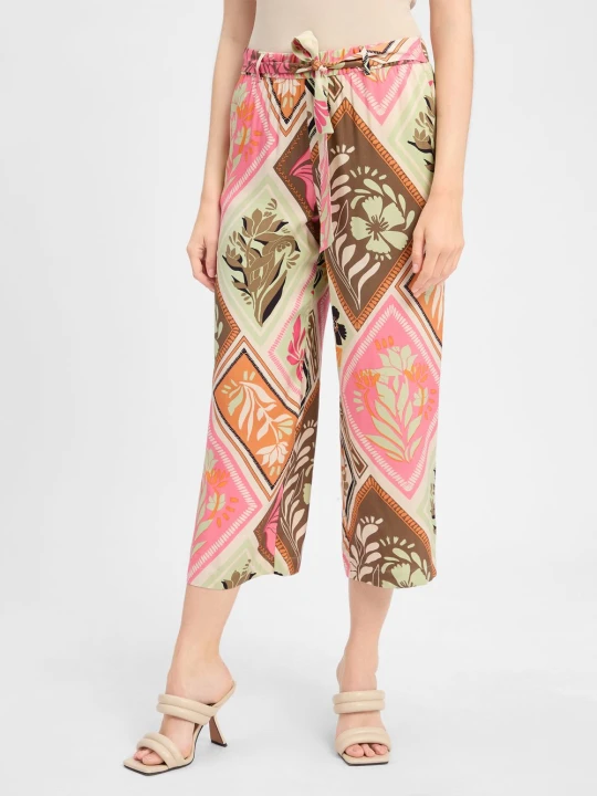 Zdjęcie produktu comma Spodnie typu culottes Kobiety wiskoza różowy | wielokolorowy