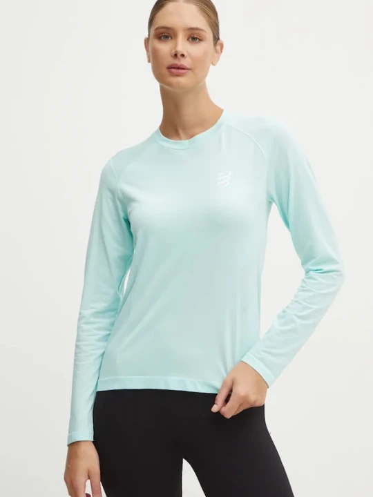 Zdjęcie produktu Compressport longsleeve do biegania Performance turkusowy