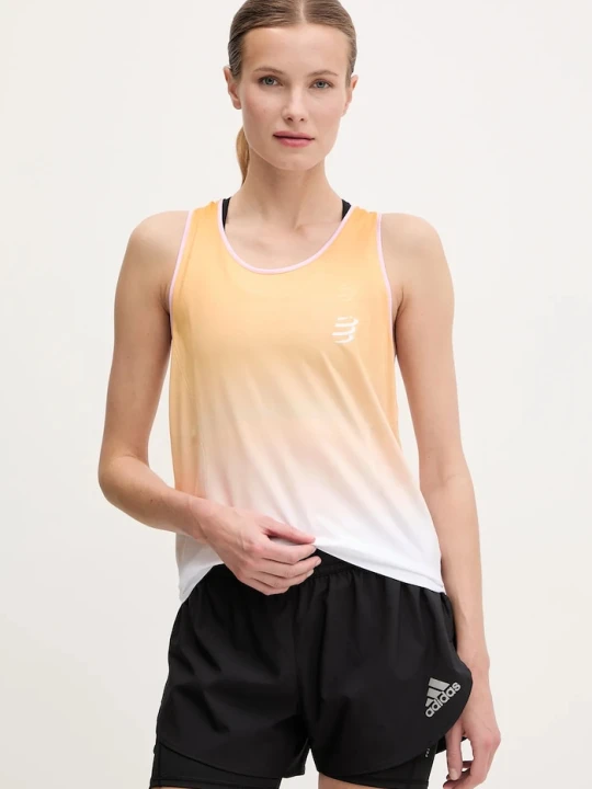 Zdjęcie produktu Compressport top do biegania Singlet beżowy