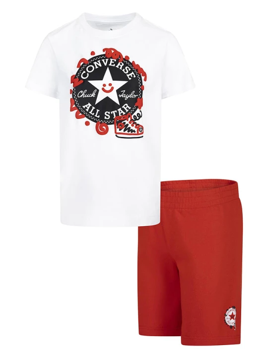 Zdjęcie produktu Converse 2-częściowy zestaw w kolorze biało-czerwonym rozmiar: 116/122