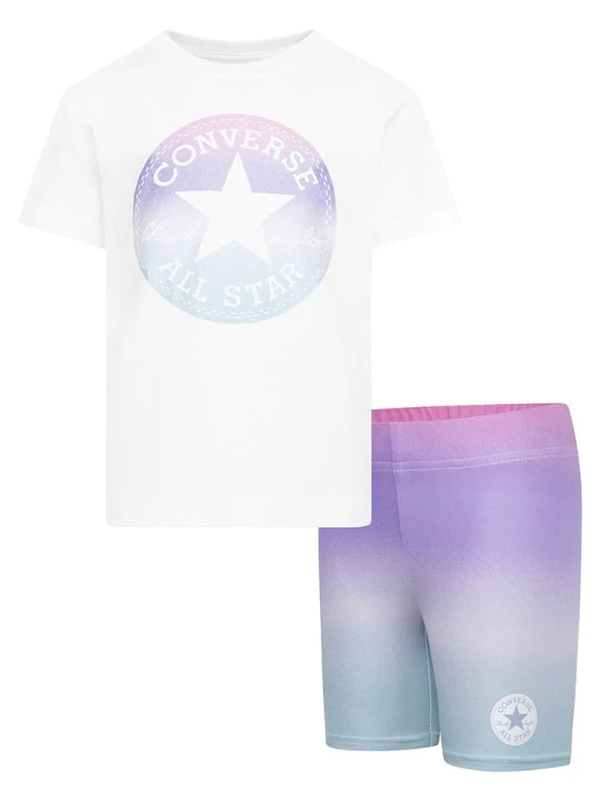 Zdjęcie produktu Converse 2-częściowy zestaw w kolorze biało-fioletowym rozmiar: 98/104