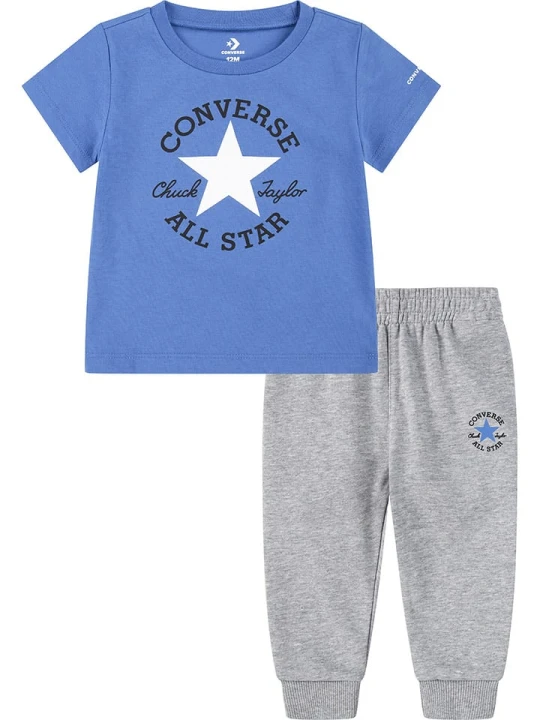 Zdjęcie produktu Converse 2-częściowy zestaw w kolorze błękitno-szarym rozmiar: 74/80