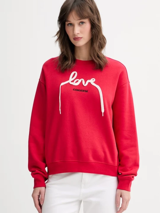 Zdjęcie produktu Converse bluza damska z bawełną x CHUCKS IN LOVE czerwony