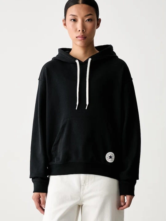 Zdjęcie produktu Converse bluza z kapturem damska z bawełną czarny