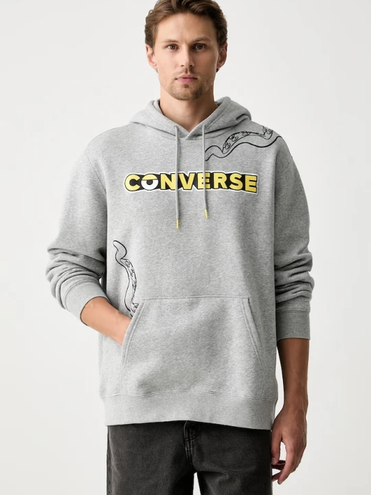 Zdjęcie produktu Converse bluza z kapturem z bawełną x Minions & Monsters szary