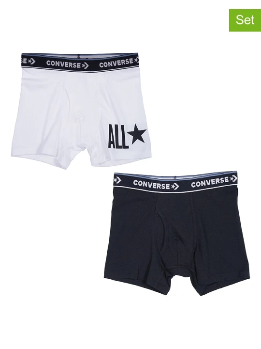 Zdjęcie produktu Converse Bokserki (2 pary) w kolorze biało-czarnym rozmiar: 140-152