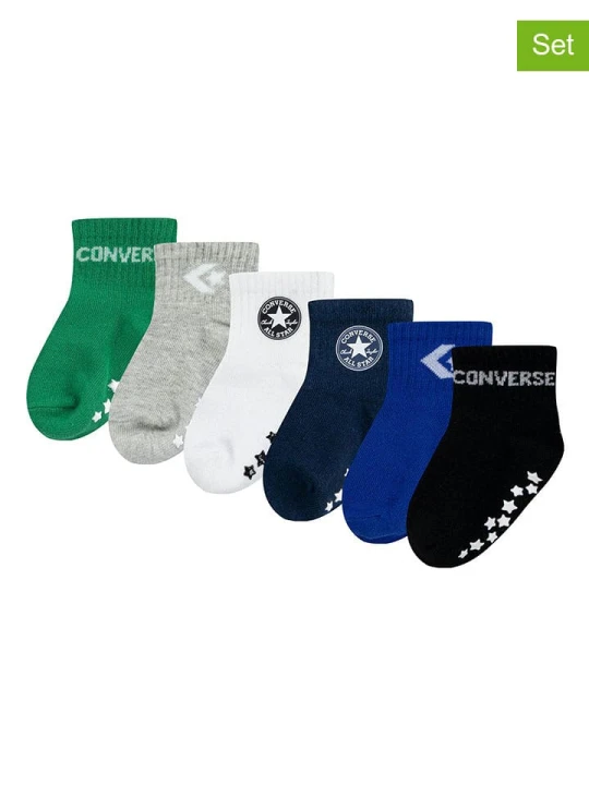 Zdjęcie produktu Converse Skarpety antypoślizgowe (6 par) w różnych kolorach rozmiar: 19-23