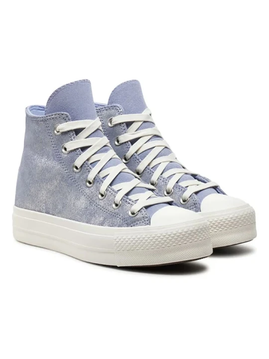 Zdjęcie produktu Converse Skórzane sneakersy "Chuck Taylor Lift" w kolorze srebrno-fioletowym rozmiar: 41