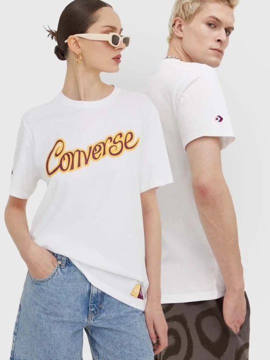 Zdjęcie produktu Converse t-shirt bawełniany Converse x Wonka biały