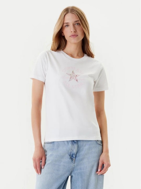 Zdjęcie produktu Converse T-Shirt Floral Chuck Taylor 10027751-A01 Biały Regular Fit
