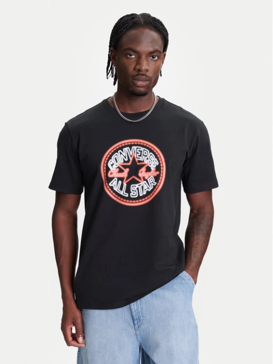 Zdjęcie produktu Converse T-Shirt Neon Sign All Star Patch 10027722-A01 Czarny Regular Fit