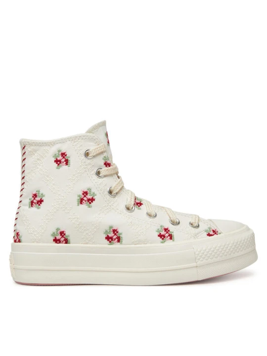 Zdjęcie produktu Converse Trampki Chuck Taylor All Star Lift Platform Rose Cross Stitch A13659C Biały