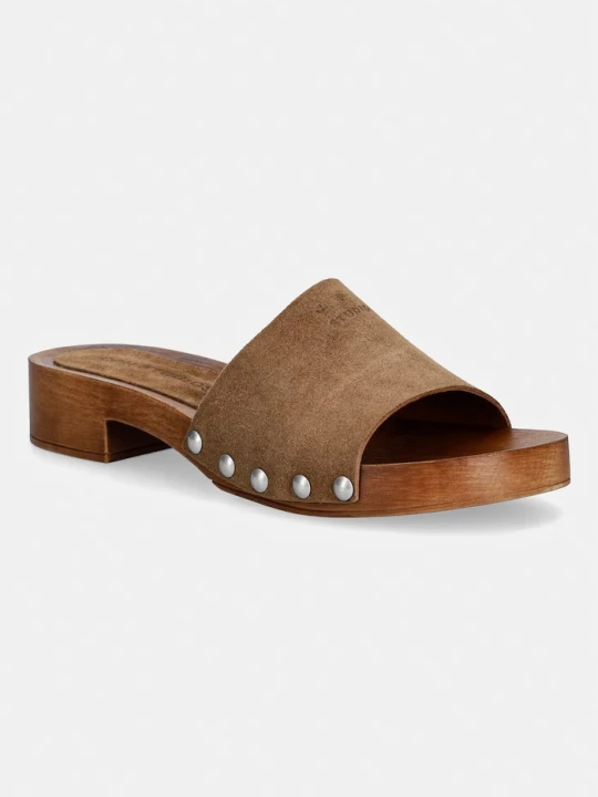 Zdjęcie produktu Copenhagen klapki damskie zamszowe suede brązowy