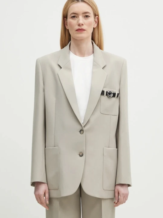 Zdjęcie produktu Coperni marynarka jednorzędowa damska Belted Pocket Tailored beżowy