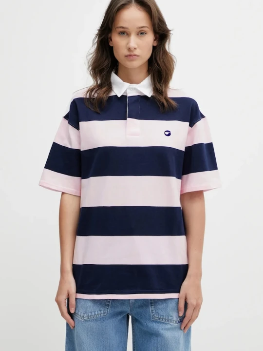 Zdjęcie produktu Coperni polo bawełniane Striped Polo różowy