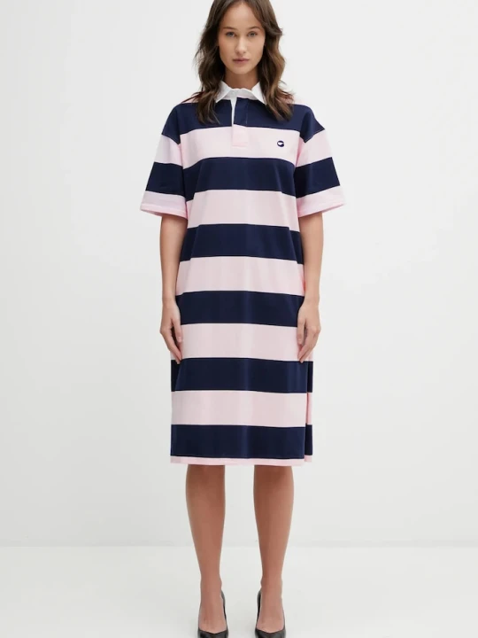Zdjęcie produktu Coperni sukienka bawełniana Striped Polo różowy