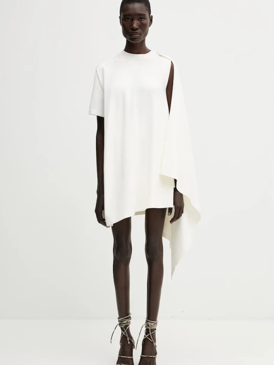 Zdjęcie produktu Coperni sukienka oversize z wiskozy Zero Waste Draped beżowy