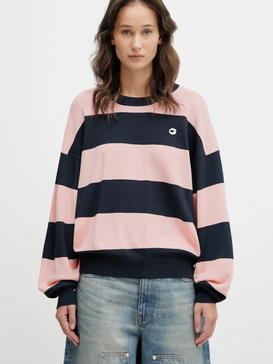 Zdjęcie produktu Coperni sweter damski z wiskozą Striped różowy