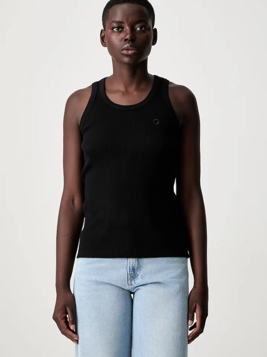 Zdjęcie produktu coperni top damski bawełniany Rib Logo Tank czarny