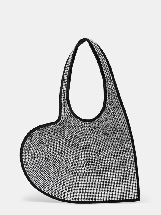 Zdjęcie produktu coperni torebka Crystal-Embellished Mini Heart Tote czarny