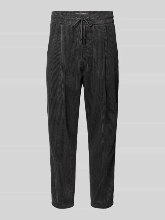Zdjęcie produktu Spodnie sztruksowe o kroju relaxed fit z czystej bawełny model 'VIGGO CROPPED' Marc O'Polo Grafitowy