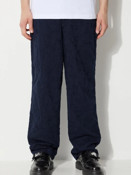 Zdjęcie produktu Corridor spodnie bawełniane Floral Embroidered Trouser granatowy
