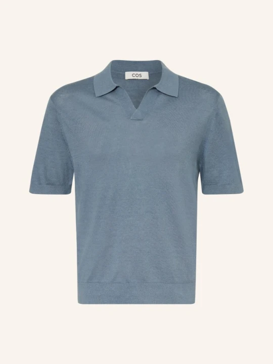 Zdjęcie produktu Cos Koszulka Polo Z Dzianiny Loose Fit Z Lnu blau