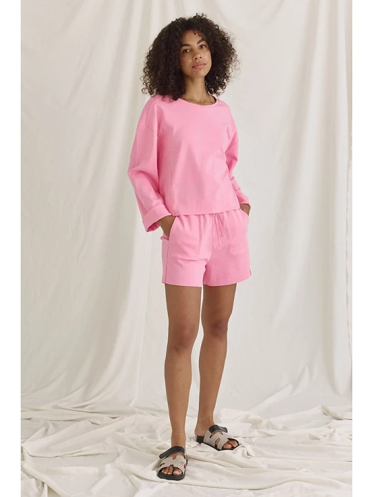 Zdjęcie produktu Cotton Candy Szorty "Hefron" w kolorze jasnoróżowym rozmiar: L