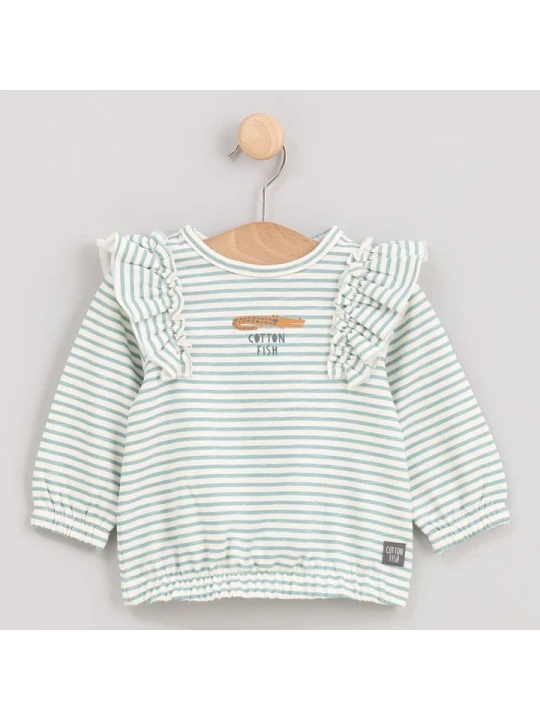 Zdjęcie produktu Cotton Fish Bluza w kolorze kremowo-błękitnym rozmiar: 116