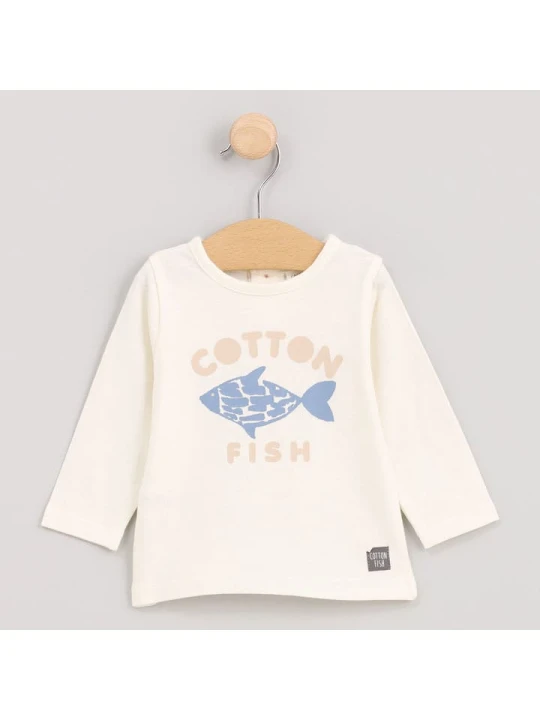 Zdjęcie produktu Cotton Fish Koszulka w kolorze kremowym rozmiar: 80