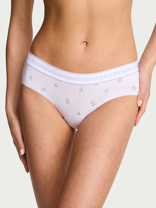 Zdjęcie produktu Cotton Majtki bawełniane z haftem i logo Hiphugger Victoria's Secret Z nadrukiem