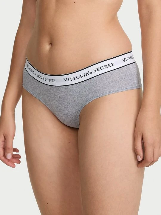 Zdjęcie produktu Cotton Majtki bawełniane z logo w talii Cheeky Victoria's Secret Szary