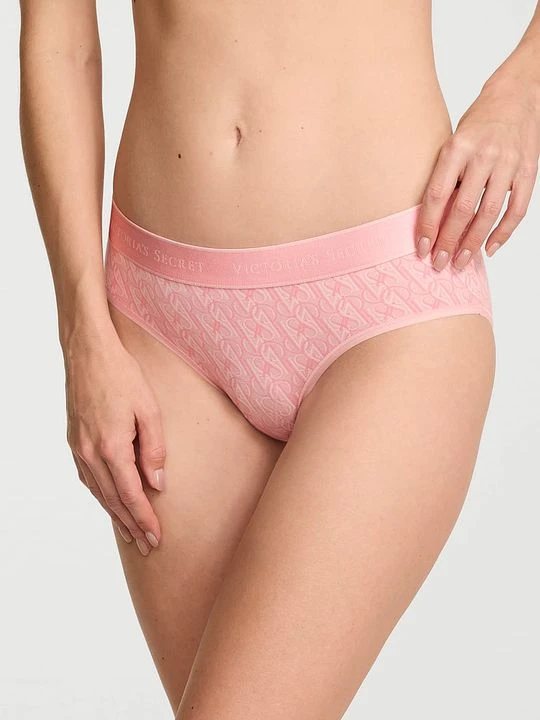Zdjęcie produktu Cotton Majtki bawełniane z logo w talii Hiphugger Victoria's Secret