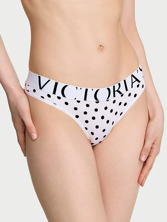Zdjęcie produktu Cotton Stringi bawełniane Exploded Logo Victoria's Secret Z nadrukiem