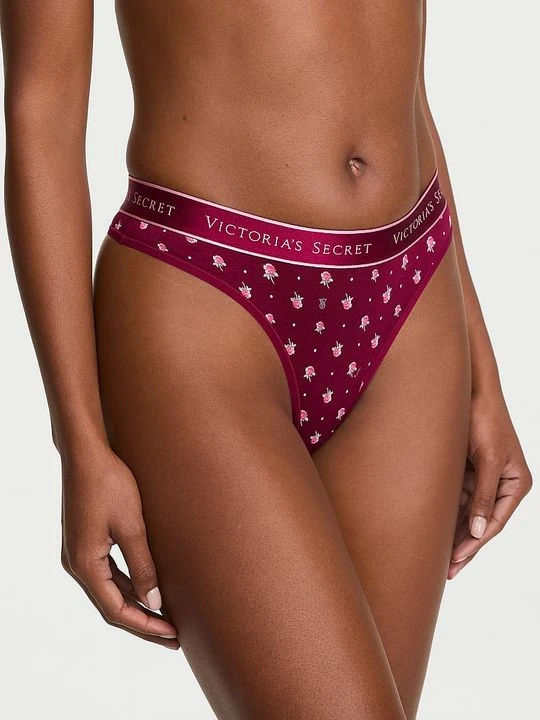 Zdjęcie produktu Cotton Stringi bawełniane z logo w talii Victoria's Secret