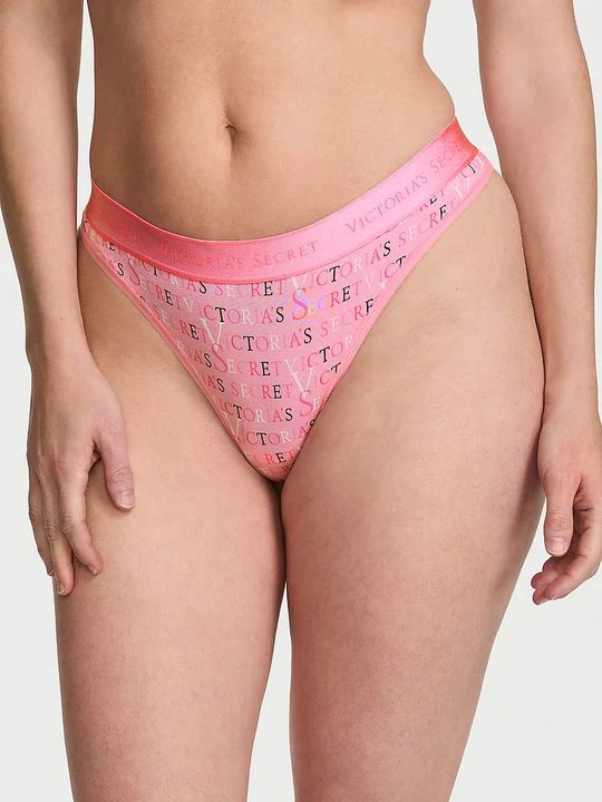 Zdjęcie produktu Cotton Stringi bawełniane z logo w talii Victoria's Secret