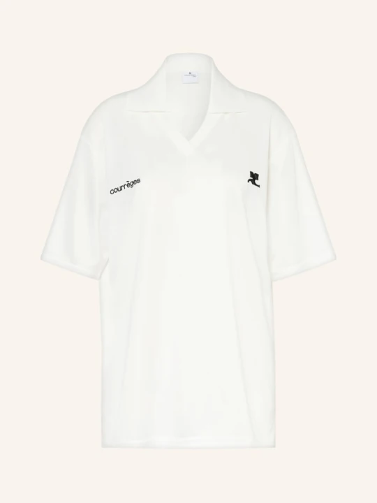 Zdjęcie produktu Courrèges Oversized Koszulka Polo Z Dżerseju weiss BIAŁY