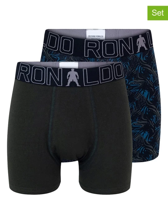 Zdjęcie produktu CR7 Bokserki (2 pary) w kolorze czarno-niebieskim rozmiar: 140-152
