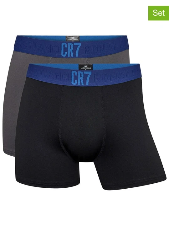 Zdjęcie produktu CR7 Bokserki (2 pary) w kolorze szarym i czarnym rozmiar: XL