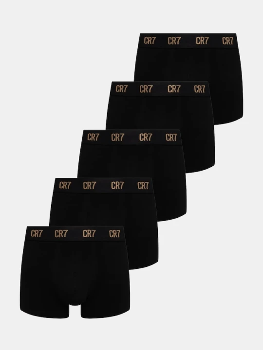 Zdjęcie produktu CR7 Cristiano Ronaldo bokserki dopasowane męskie bawełniane z elastanem 5-pack czarny
