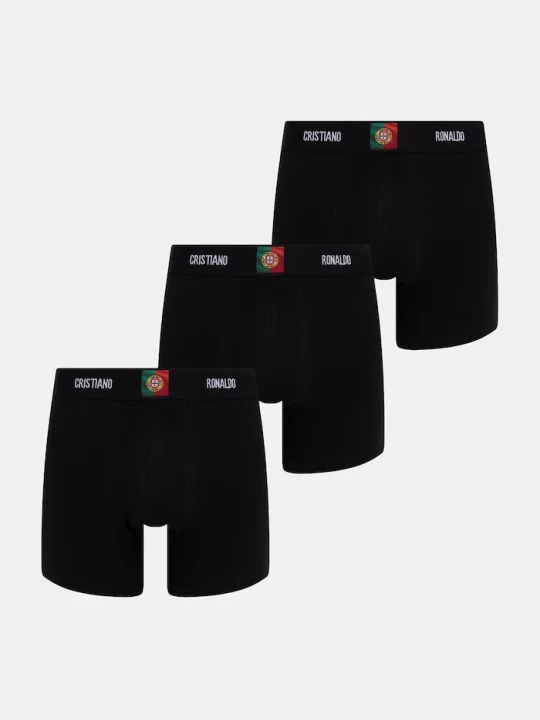 Zdjęcie produktu CR7 Cristiano Ronaldo bokserki męskie z bawełną x WORLD CUP 26 3-pack czarny